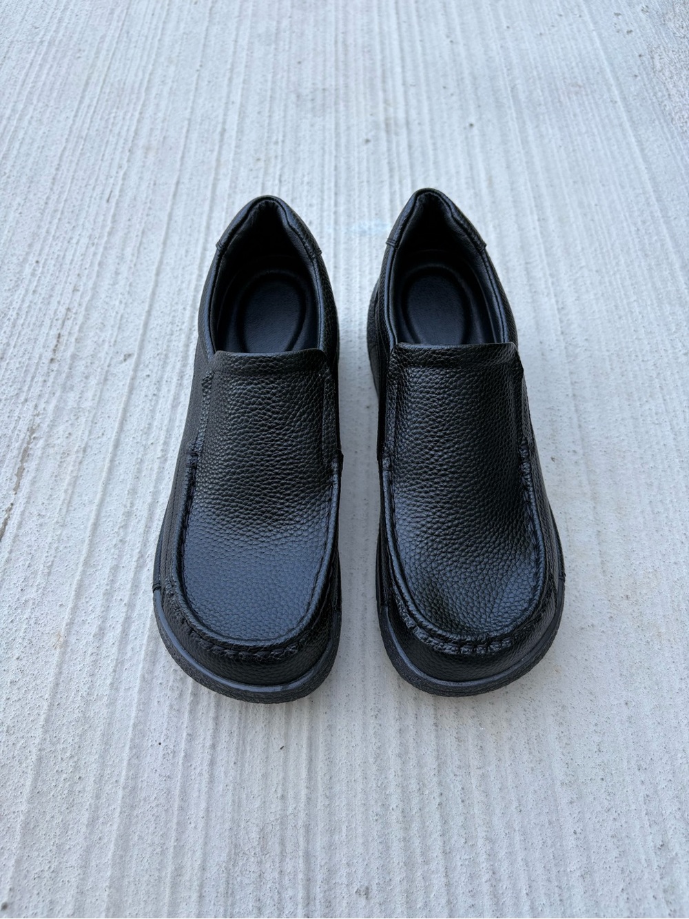 Men's Black Slip-On Pebbled Leather Loafers